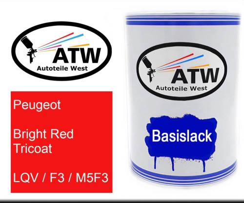 Peugeot, Bright Red Tricoat, LQV / F3 / M5F3: 500ml Lackdose, von ATW Autoteile West.